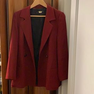 Zara Woman dark red double-breasted blazer